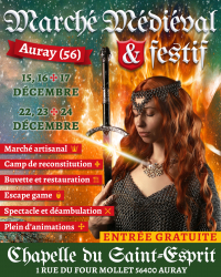 Marché médiéval de Noël à Auray 2023 - Auray, Bretagne