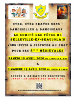 Les 8èmes Médiévales de Belleville-en-Beaujolais - Belleville-en-Beaujolais, Auvergne-Rhône-Alpes